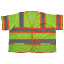 Orange Hi Visibility Reflective Vest with Short Sleeve (DFJ012)